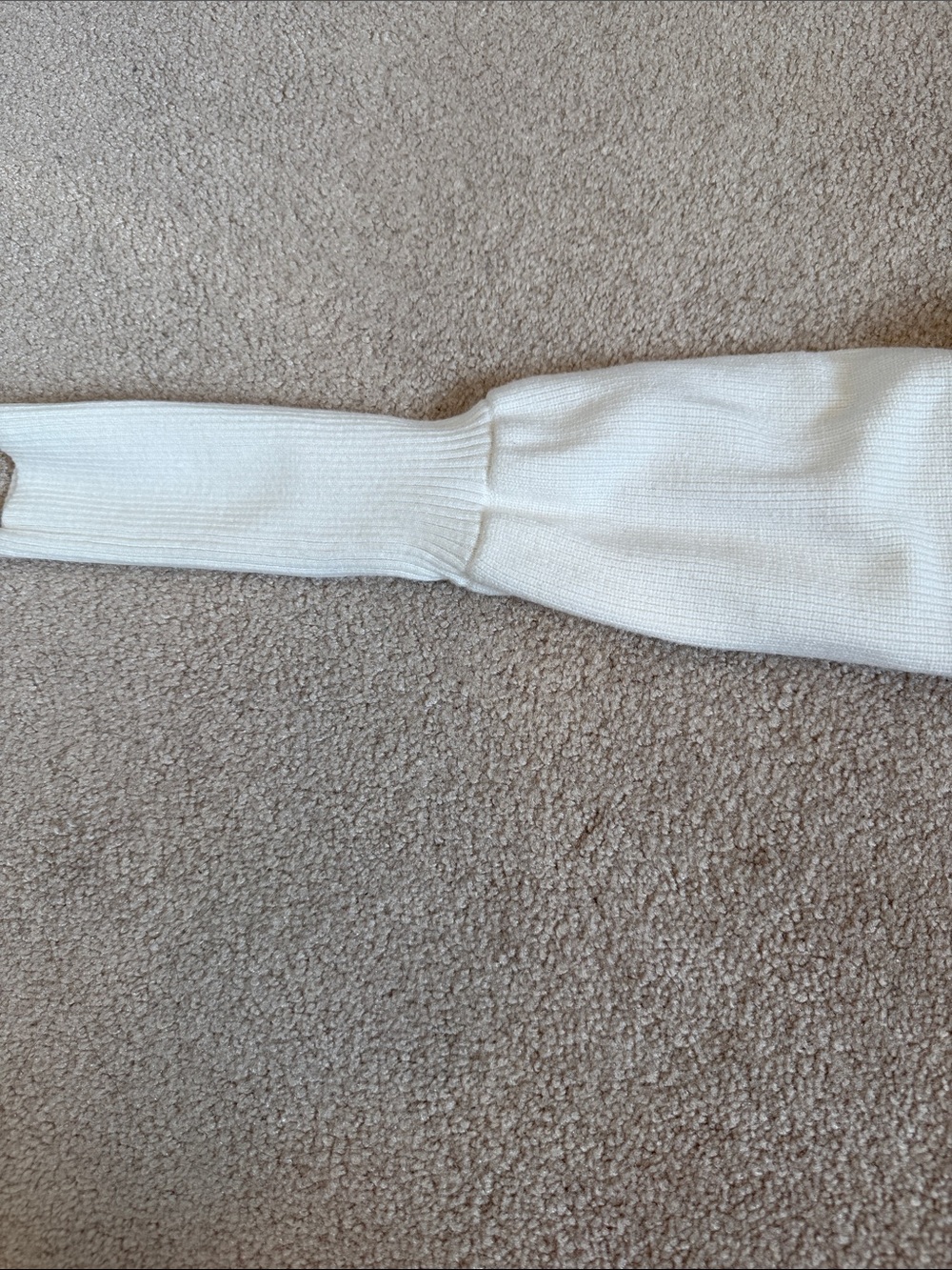 ACOA Cream Ribbed V-Neck Sweater - Picture 5 of 7